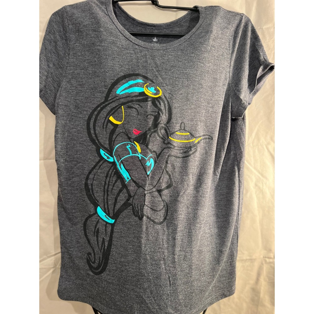 Disney Princess Jasmine Graphic T Shirt Women's XL Gray Short Sleeve